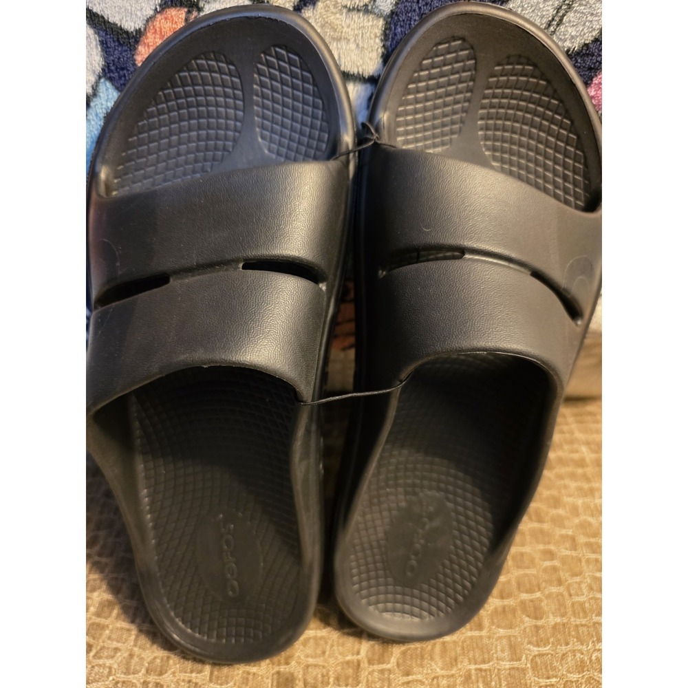 OOFOS Black Slide Sandals W10 M8 EU 41